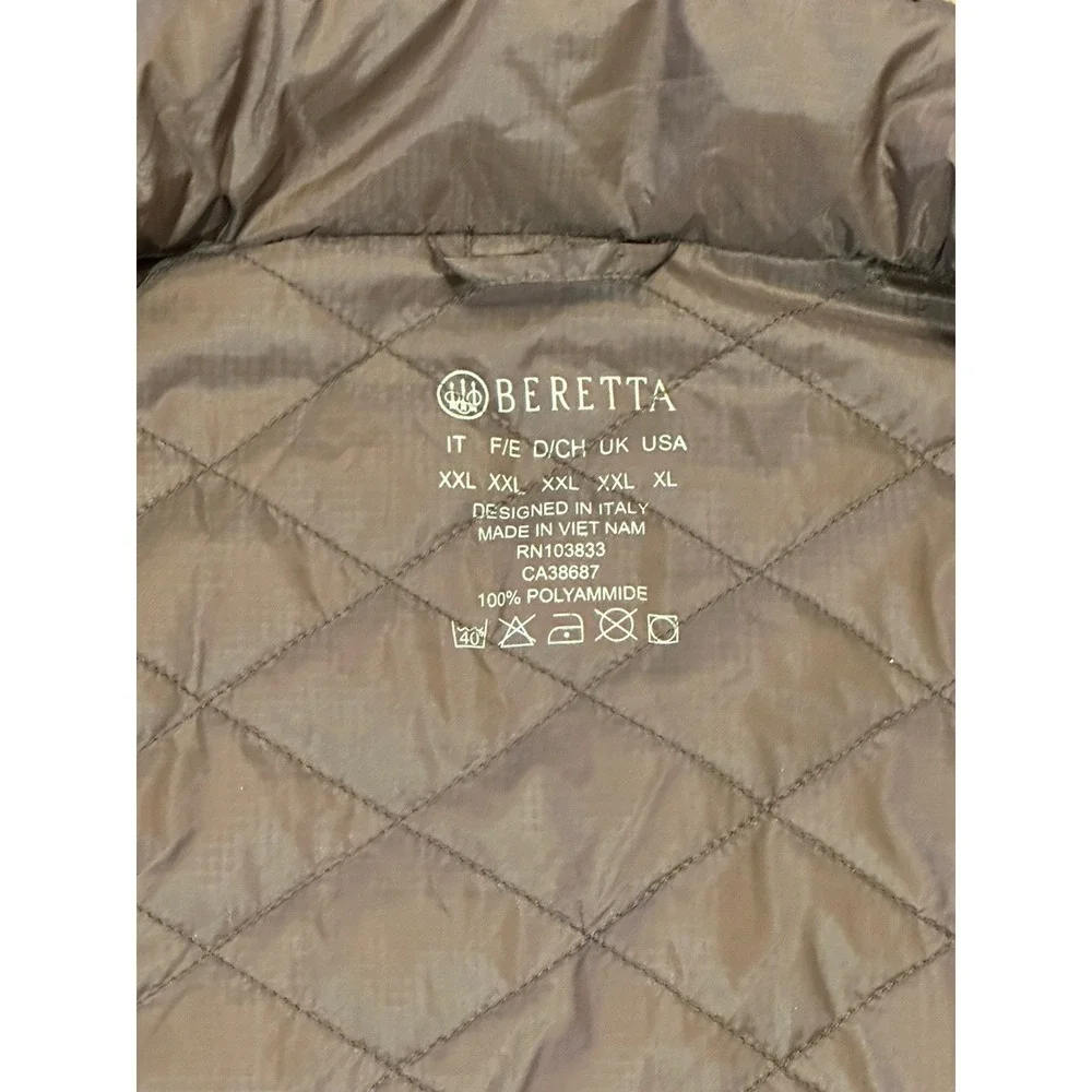 Beretta Brown Quilted Vest Mens XL Puffer With Pockets Pine Hill Plantation Logo
